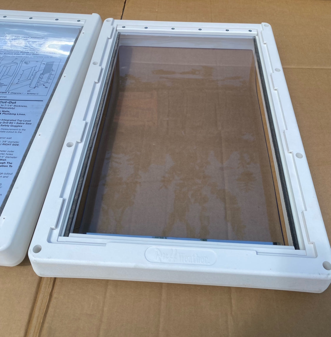 Like New Ideal Pet Ruff-Weather Super Large Pet Door With 15" x 23.5" Flap Size