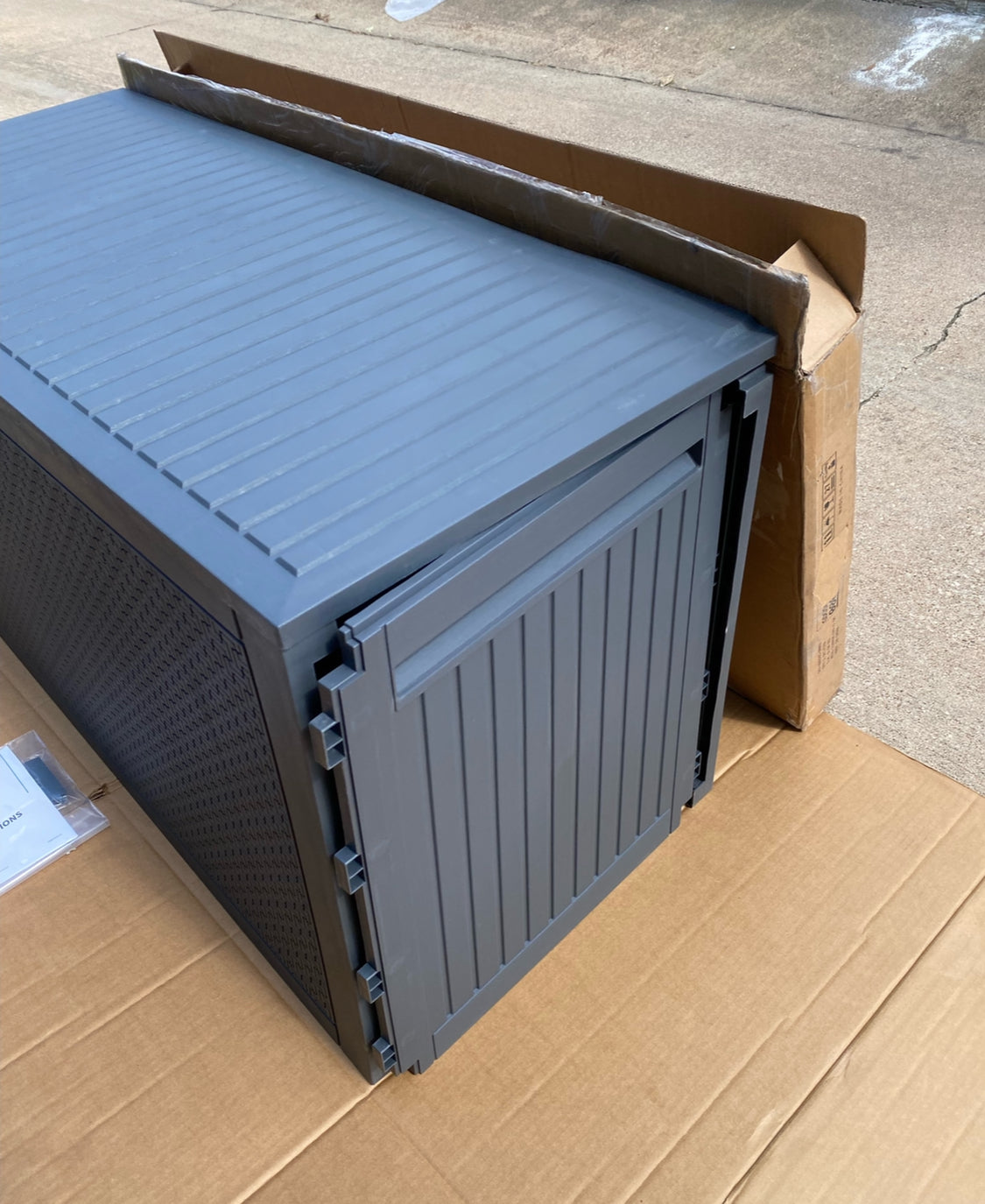 New Other YITAHOME 90 Gal Large Outdoor Lockable Deck Box W/ Handles, Dark Grey