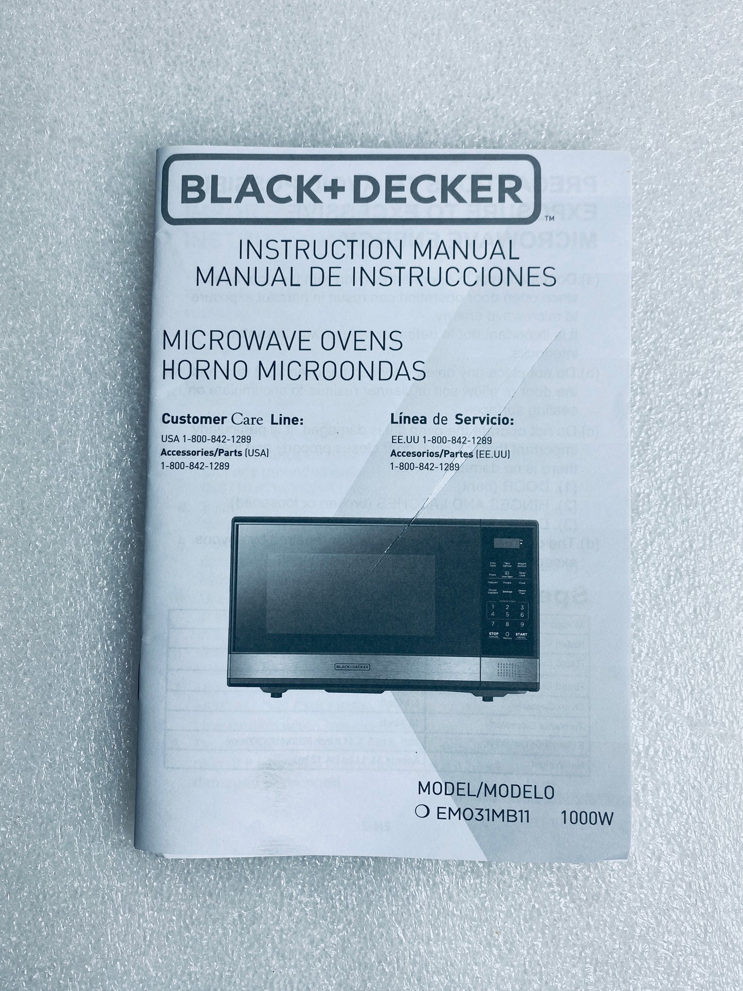 New Other BLACK+DECKER Digital Microwave Oven, 1.1cu.ft, Black & Stainless Steel