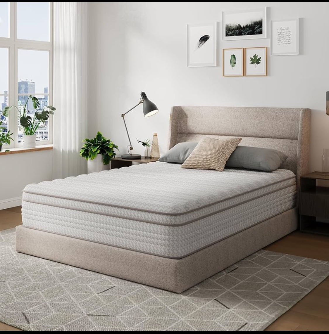 New Novilla 14” Hybrid Full Size Mattress With Back Pain Relief & Smarts Coils