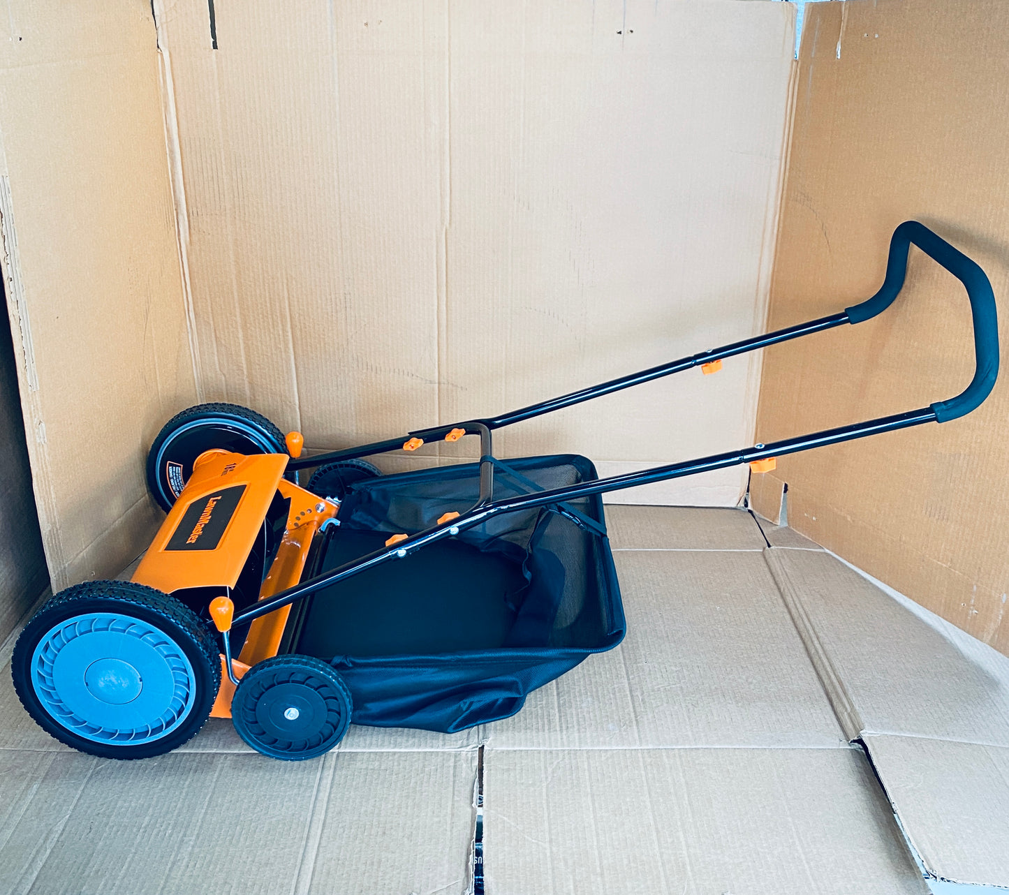 New Other LawnMaster 18 Inch 5-Blade Manual Push Reel Lawn Mower, Orange/Black