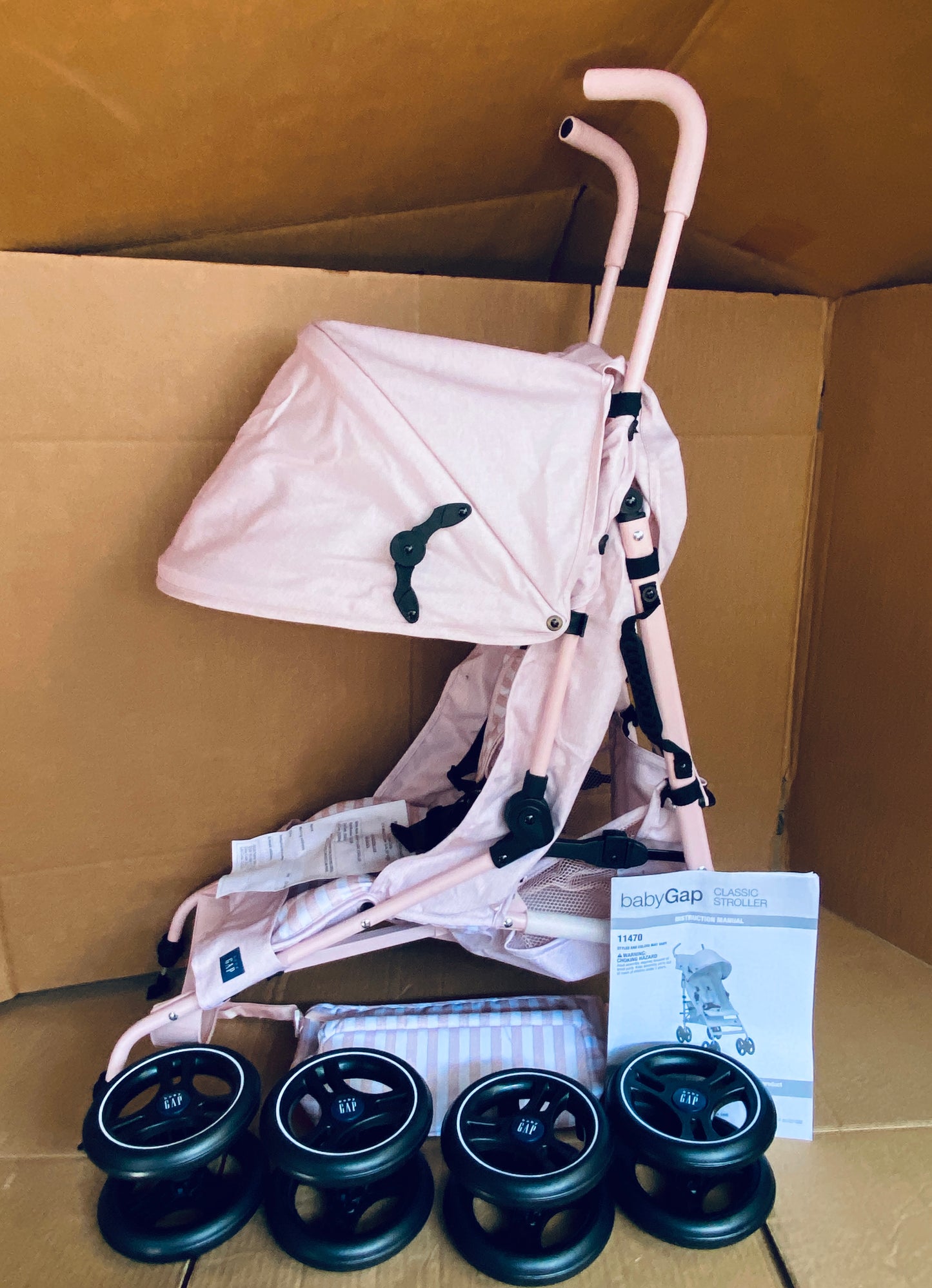 Like New BabyGap Lightweight Classic Stroller With Recline & Compact Fold, Pink