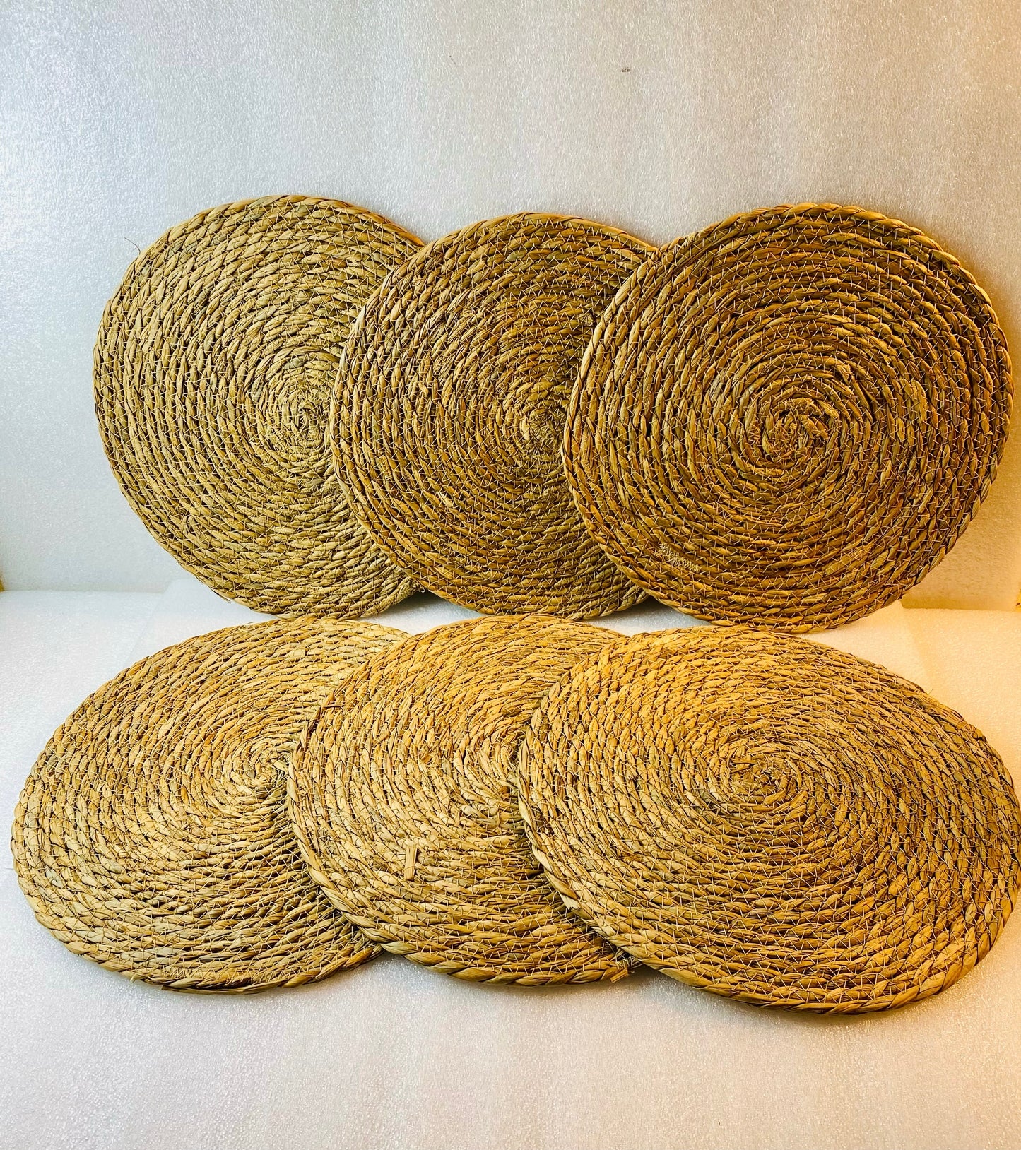 Set Of 6 - New 14" Round Charger Plate Rattan Placemats