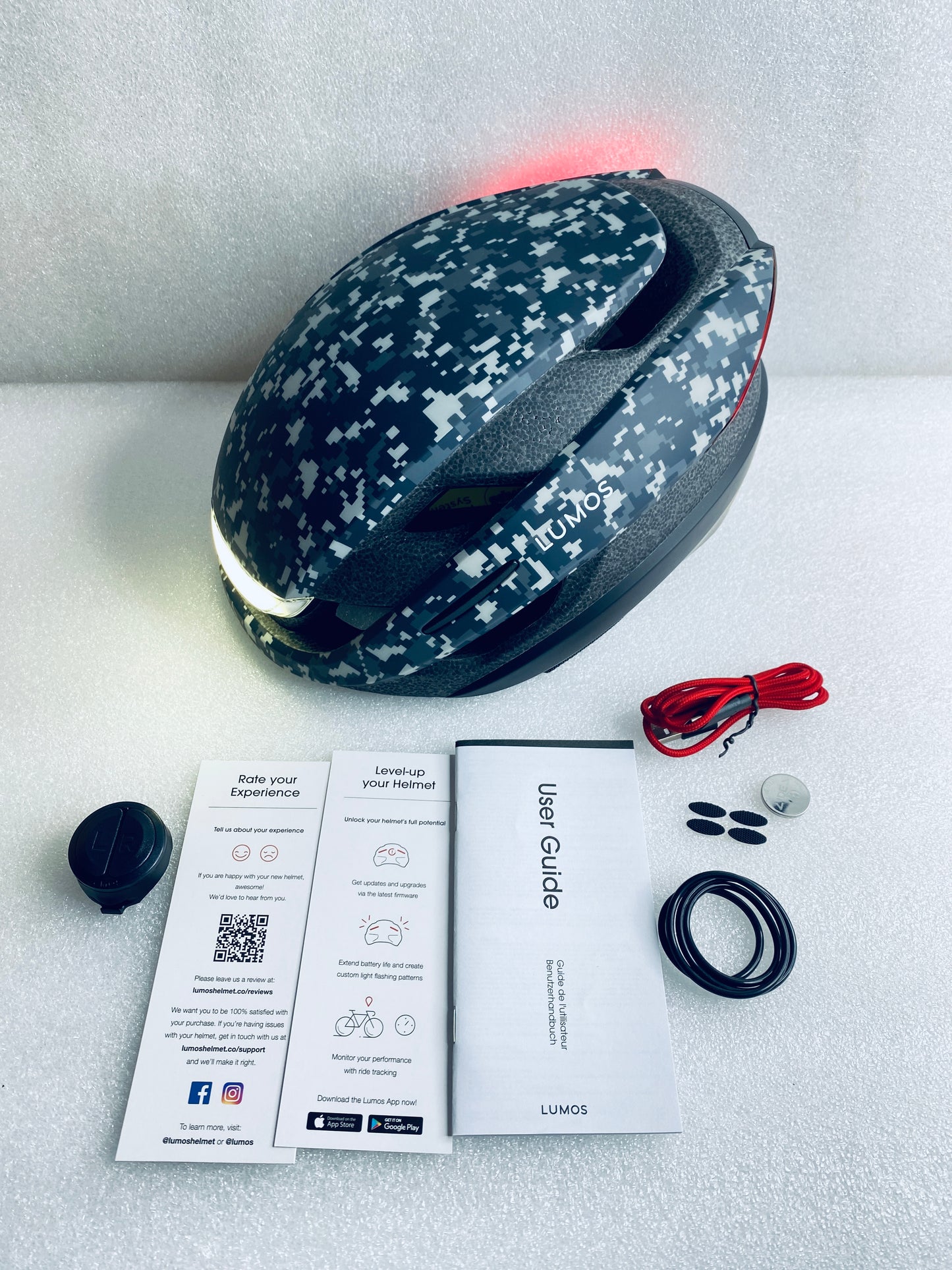 New Other Lumos Ultra Size M/L Bluetooth Digital Camo Smart Helmet With Remote