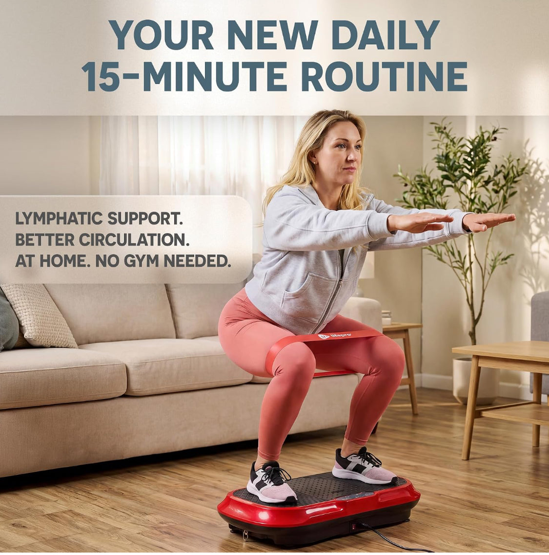 New Other Lifepro Waver Vibration Plate Exercise Machine With 99 Speeds, Red