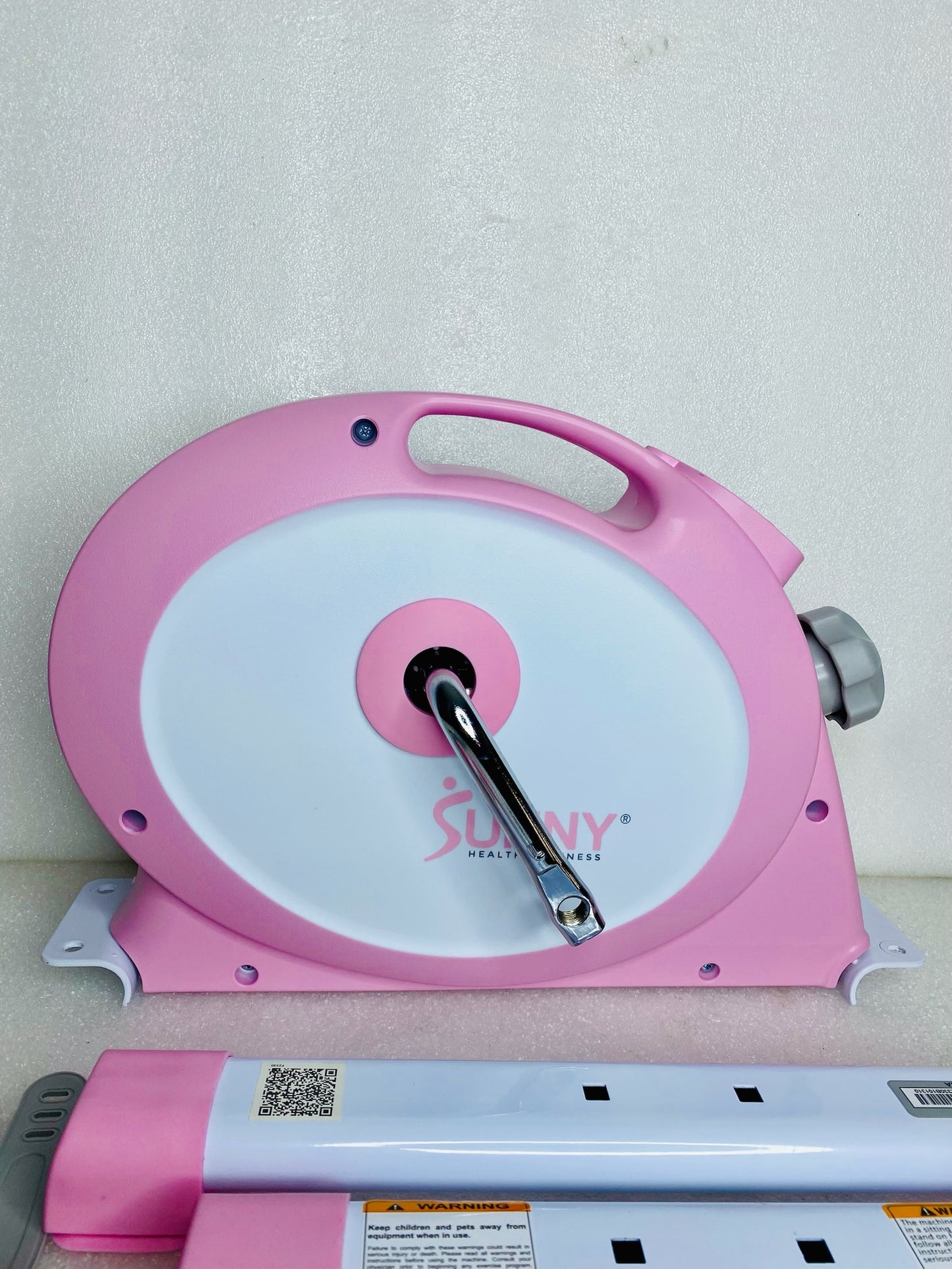 New Other Sunny Health & Fitness Under Desk Smart Mini Exercise Bike, Pink/White