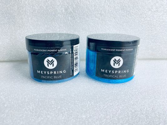 Lot Of 2 - MEYSPRING Tropical Blue & Pacific Blue Pearlescent Pigment Powder
