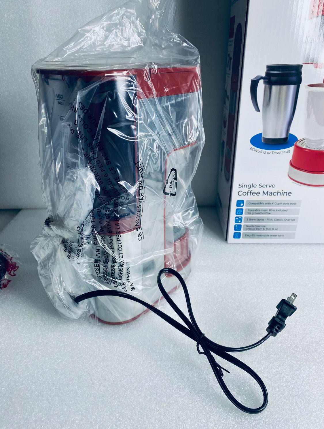 New Kenmore Single Serve Coffee Maker One Cup Brewer W/ 6–12 Oz Brew Sizes, Red