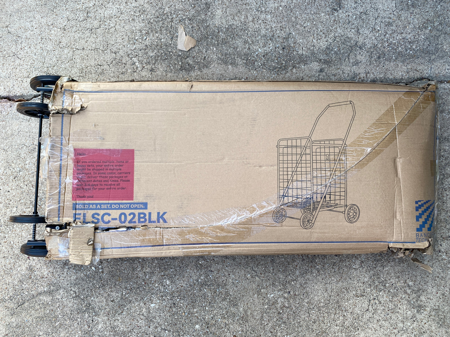 New Other Elevon Foldable Shopping Utility Cart With Rolling Wheels, Black