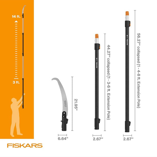 New Other Fiskars 3-14Ft XtendControl Extendable Modular Pole Saw & Tree Trimmer