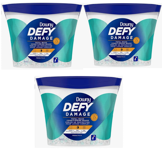 Lot Of 3 - New Downy Defy Damage Total Wash Conditioning Beads, 18.10 oz each