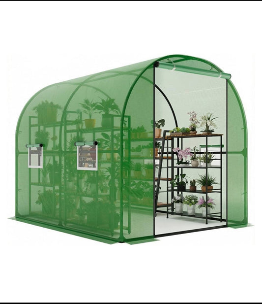 New Other IdealHouse Walk-in Greenhouse For Outdoors, 8.2’ x 6.6’ x 6.6’, Green