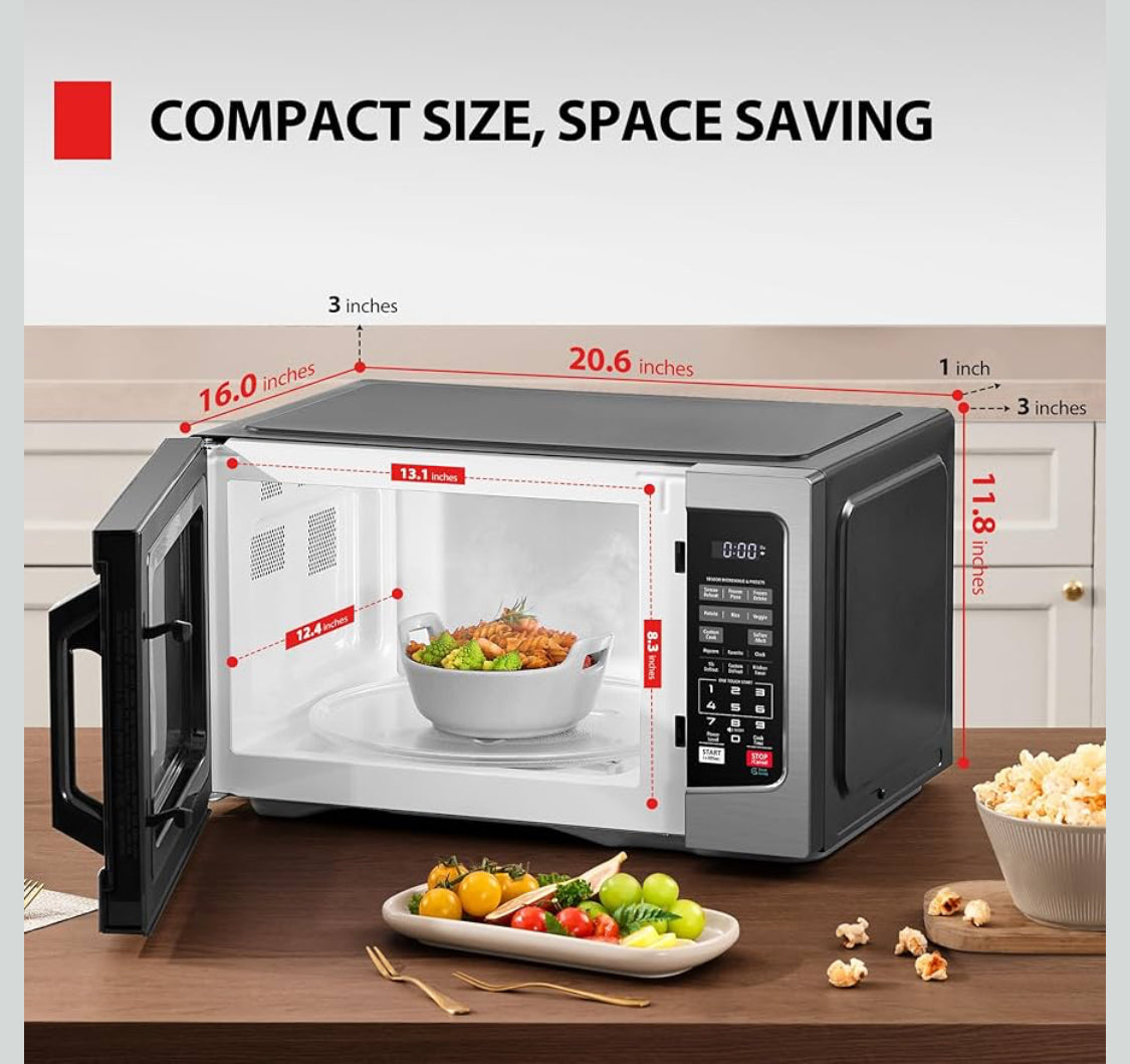 TOSHIBA Countertop Microwave Ovens 1.2 Cu Ft With 12.4" Removable Turntable