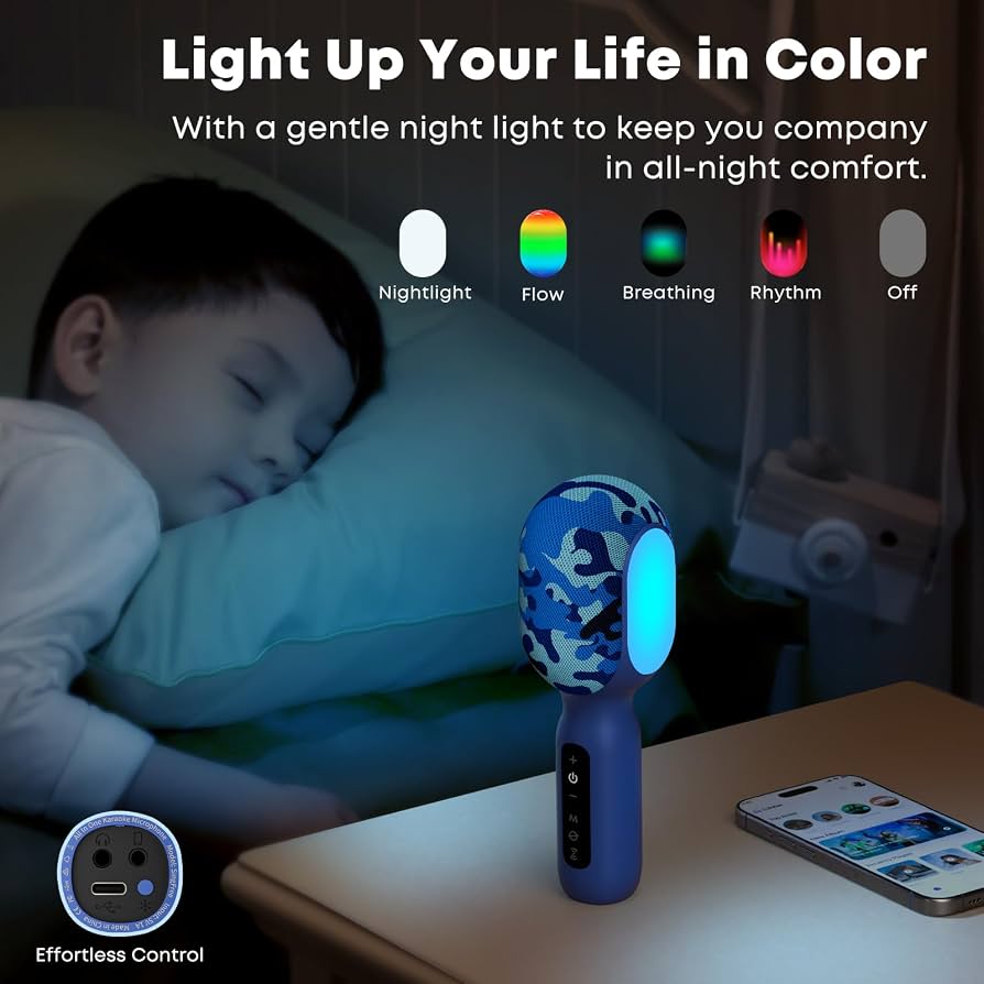 New StageSound Portable Bluetooth Karaoke Mic Speaker W/ Dynamic RGB Lights