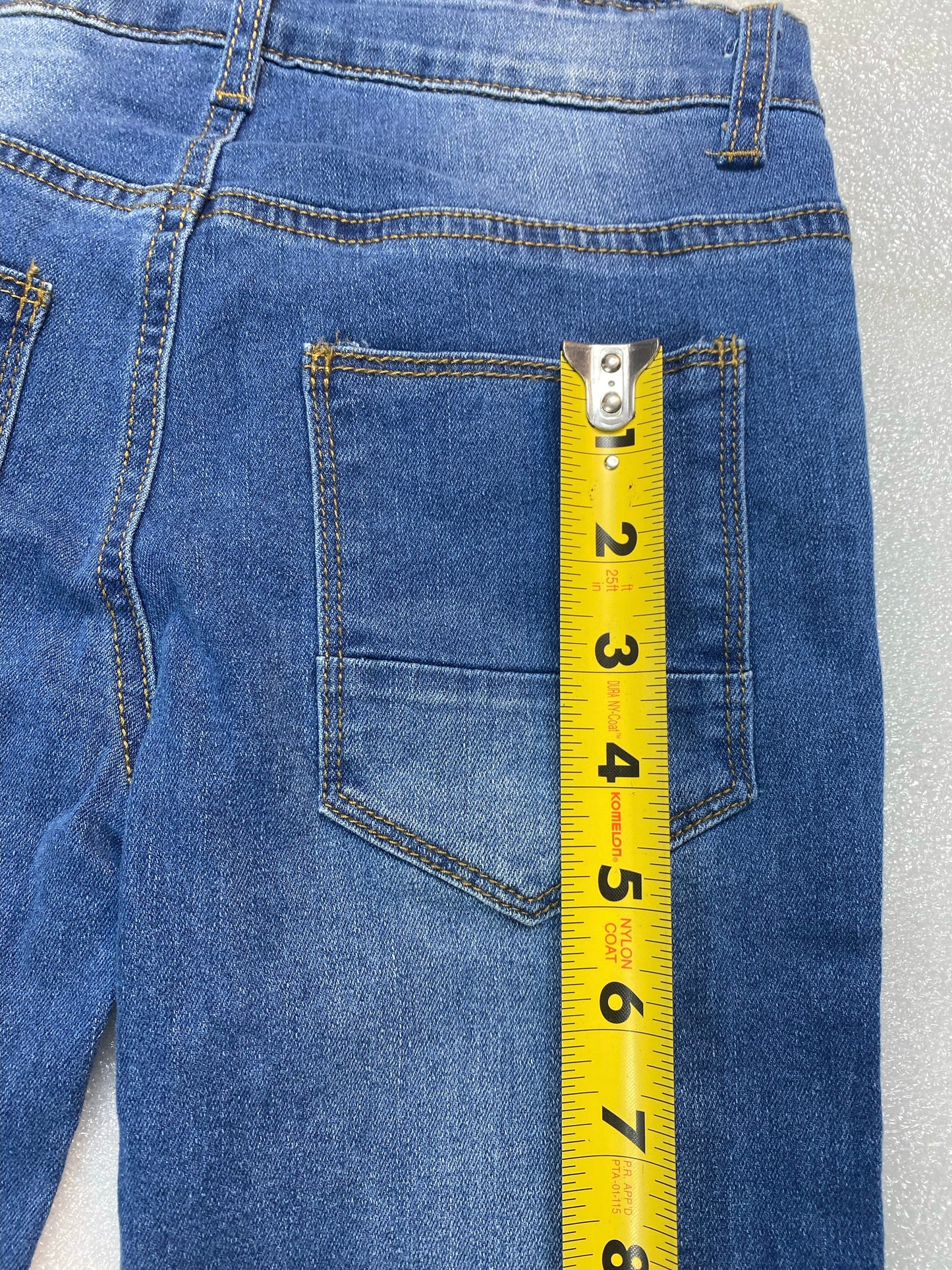 New Kidscool Space Size 5-6 Child Denim Slim Pants Jeans Overalls, Light Blue
