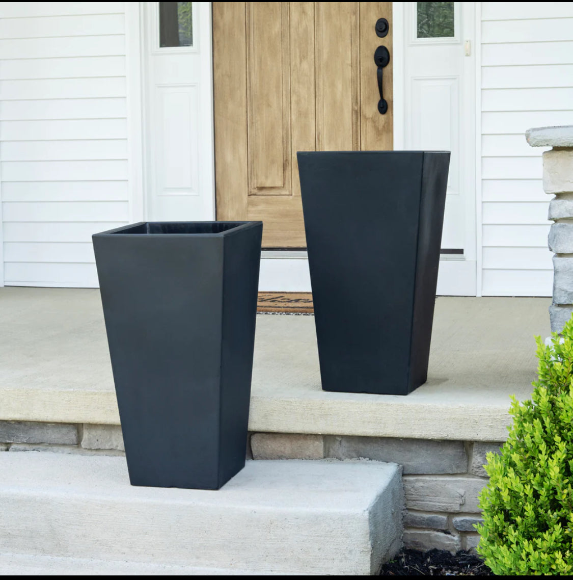 Set Of 2 - New Other Step2 Tremont 28" Tall Square Tapered Planters, Dark Cedar