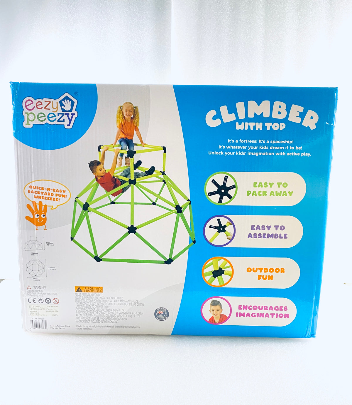 New Eesy Peezy Climber W/ Top In/Outdoor Climbing Dome Kids 3-6 Yrs & 150lb. Max