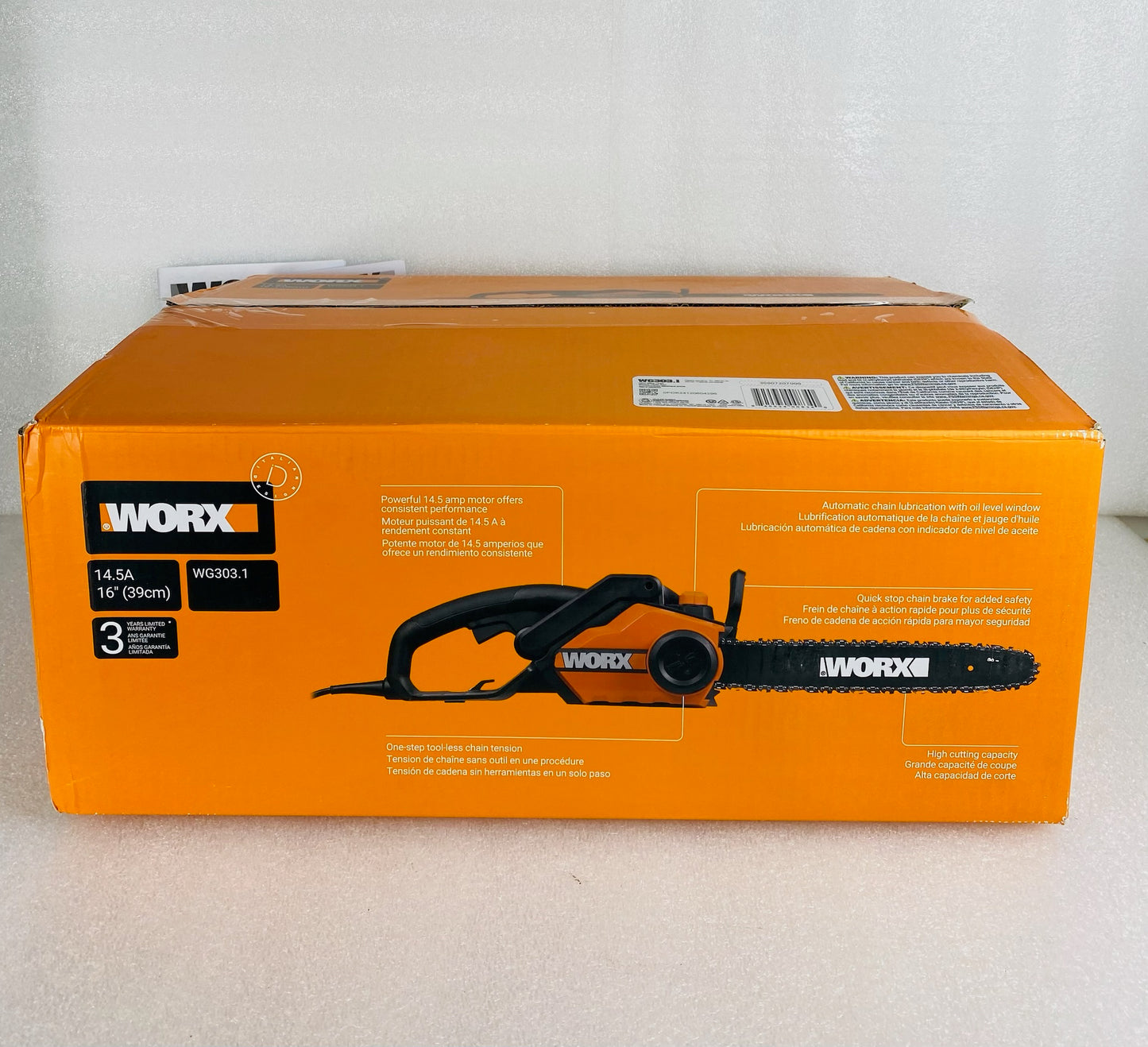 New Other Worx WG303.1 14.5 Amp 16" Electric Chainsaw