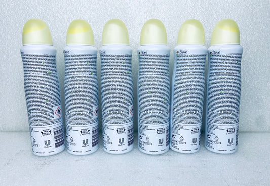Lot Of 6 - New Dove Go Fresh Anti-Perspirant Spray, Grapefruit & Lemongrass Scent