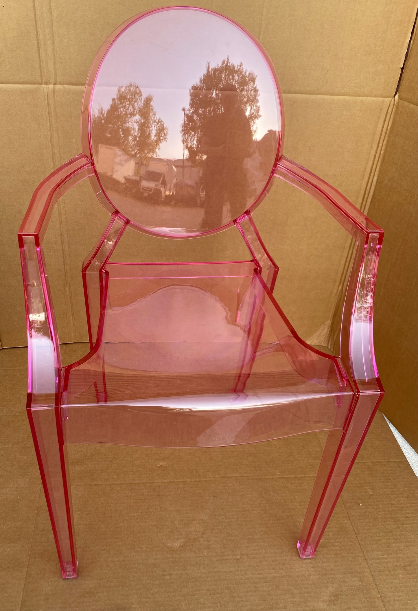 New Other Modway 36” Casper Pink Plastic Dining Arm Rest Chair With Gloss Finish