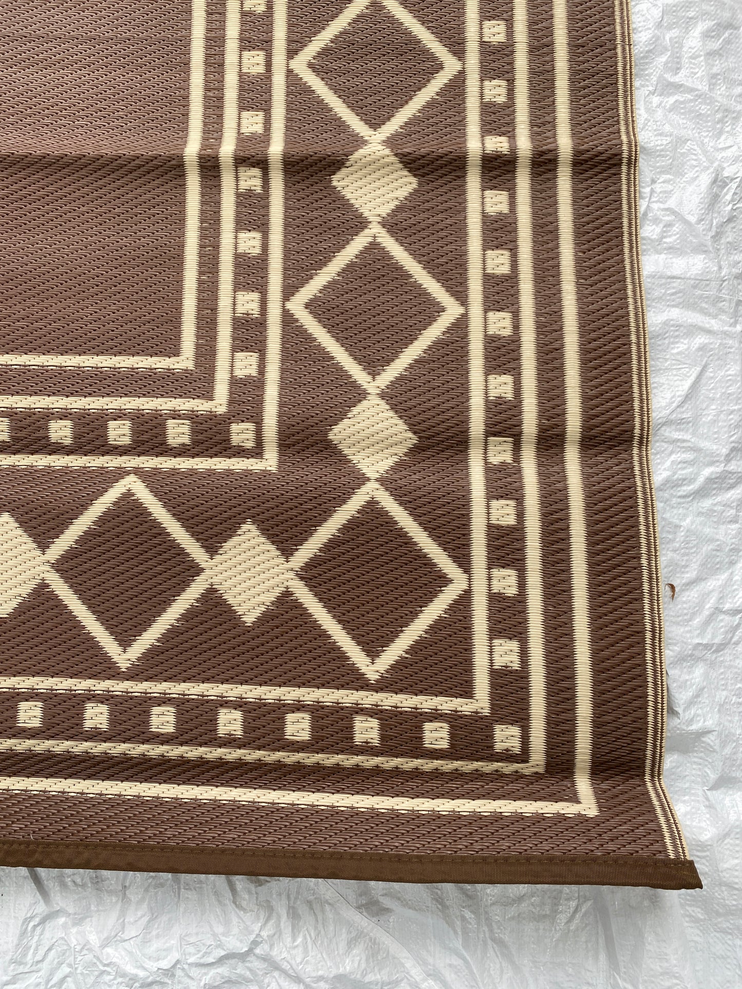 New Other Garvee 9’ x 18’ Outdoor Foldable Reversible Plastic Straw Rug, Brown
