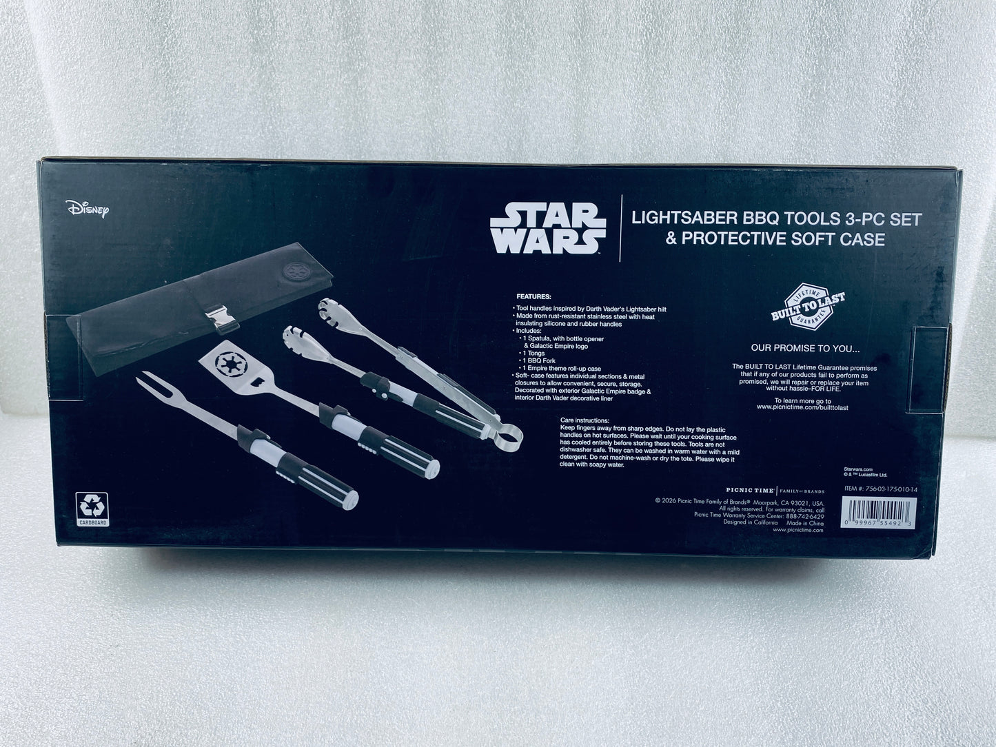 Set Of 3 - New Picnic TIME Star Wars Darth Vader BBQ Grill Tool Set With Case