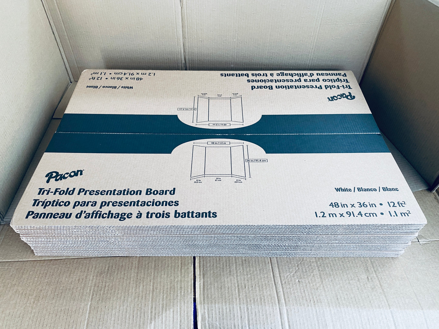 Set Of 24 - New Other Pacon Spotlight White Headers Corrugated Presentation Boards
