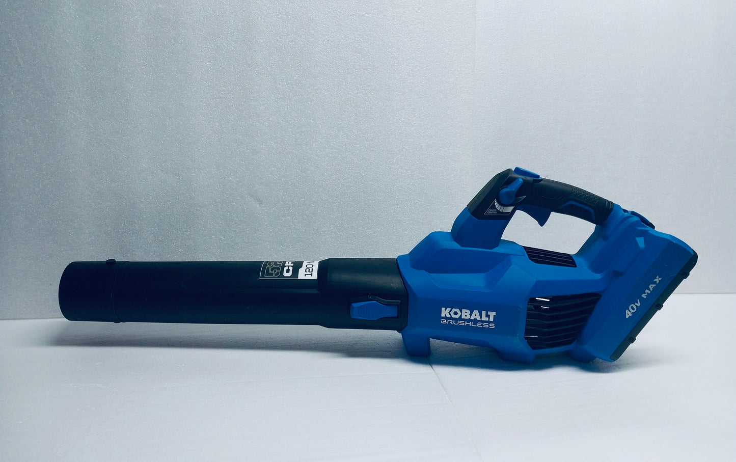 #100 - Kobalt 40V Max Brushless Air Blower 520 CFM 120 MPH, KLB 1040B-03, No Battery, Blue - (READ) - (IN CONDITION AS SHOWN)$$$$$$