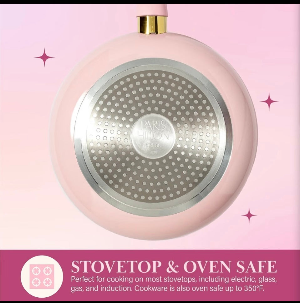 New Other Paris Hilton 12-Pc Pink Epic Nonstick Pots & Pans Cookware Set W/Lids