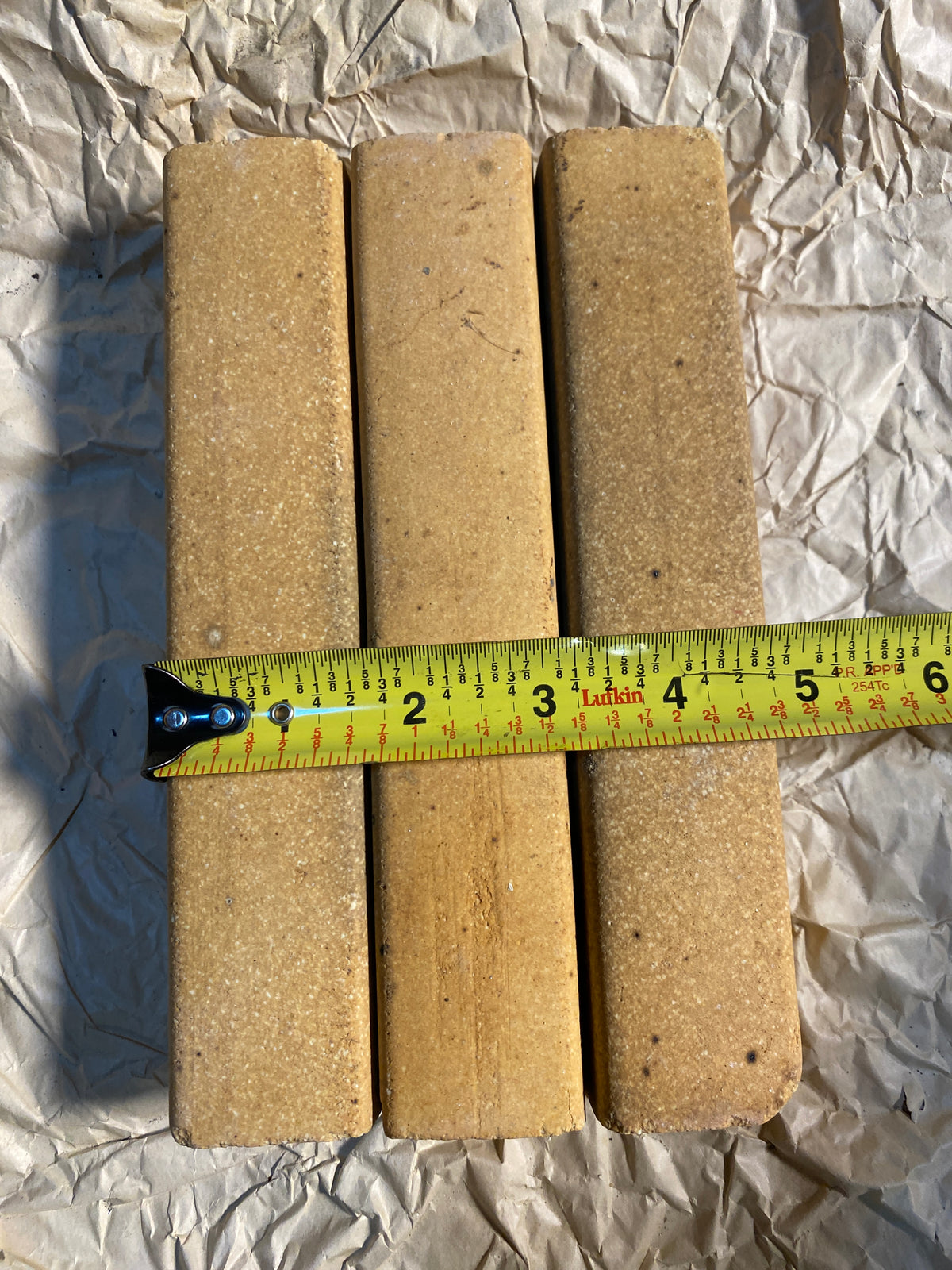 Lot Of 3 - Kiln Approx. 8" Tall x 1 1/2" Wide Squared End Posts