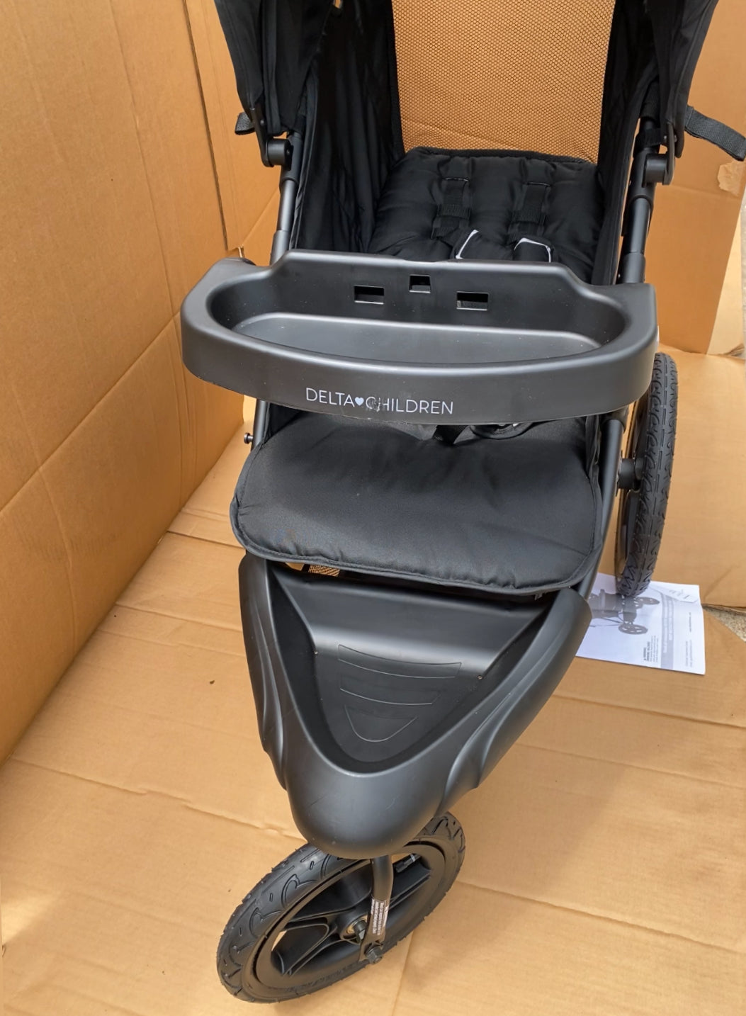Like New Delta Children Apollo Jogging Stroller W/ Shock Absorbing Frame, Black