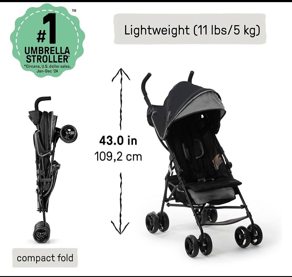 New Other Summer By Ingenuity 3D 44" Tall Mini Convenience Stroller, Black