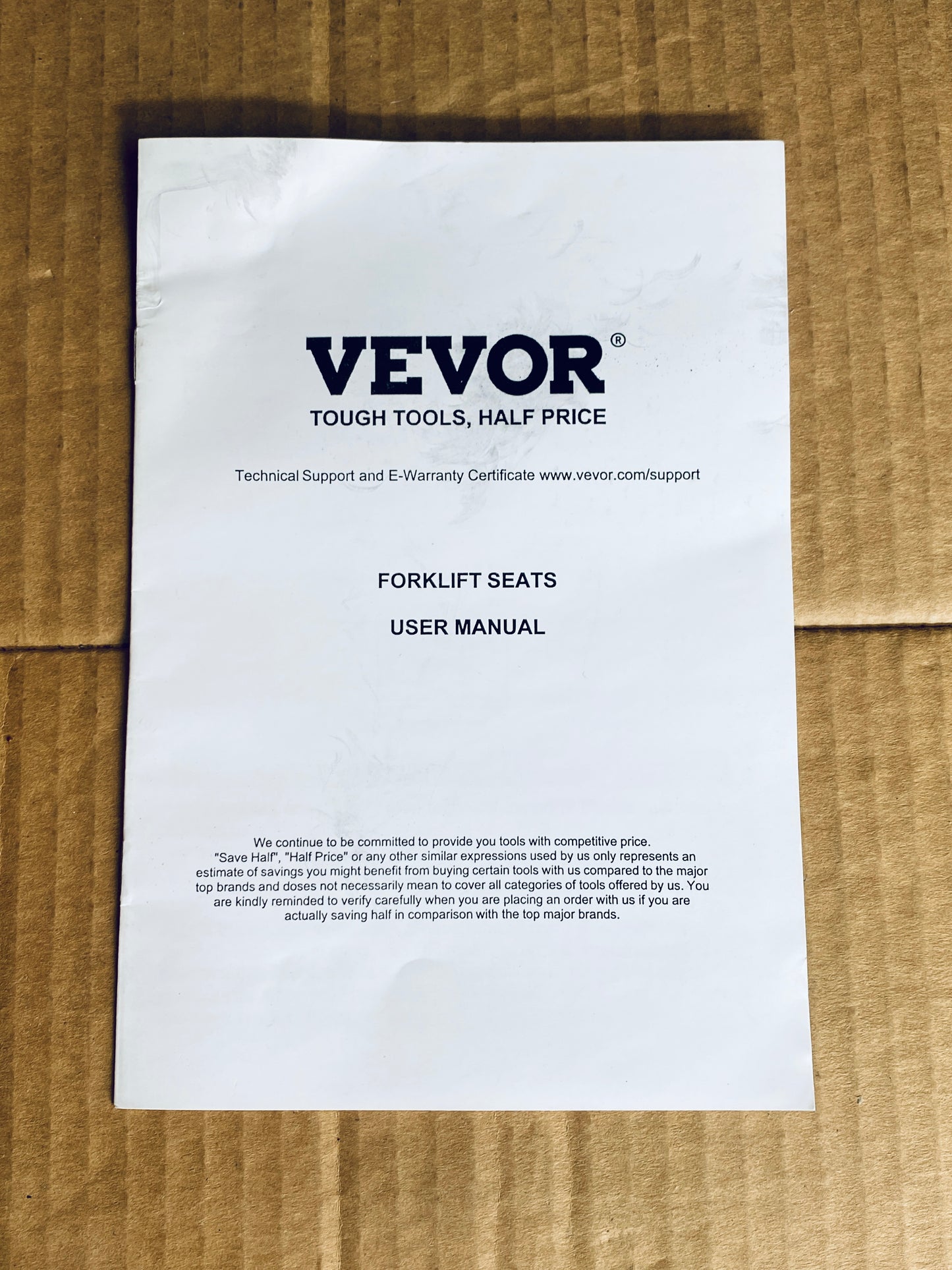 New Other VEVOR Universal Adjustable Forklift/Tractor Seat With Micro Switch, Black