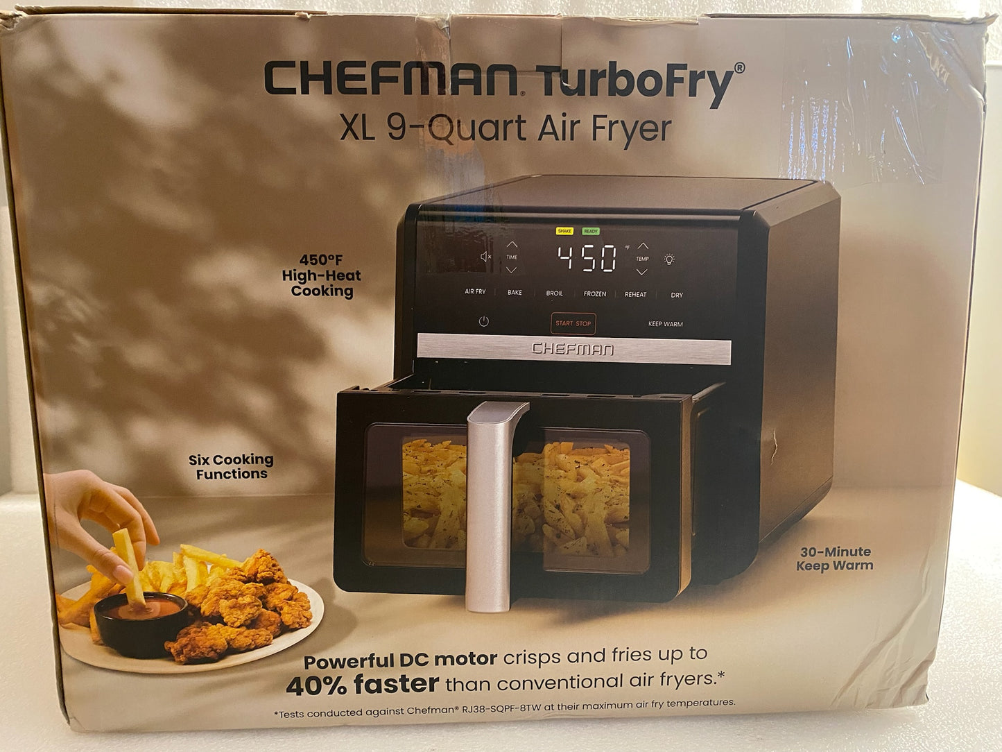 Chefman TurboFry XL 9-Quart Air Fryer, Black - (READ)