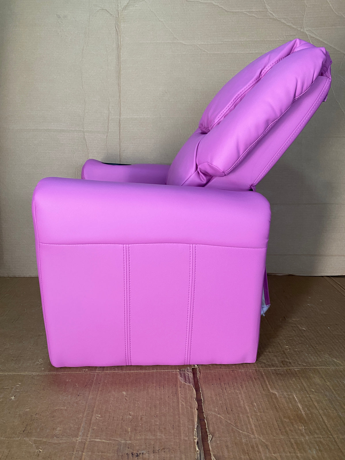 New Open Box Flash Furniture 27in. Hot Pink Vinyl Upholstered Kids Accent Chair