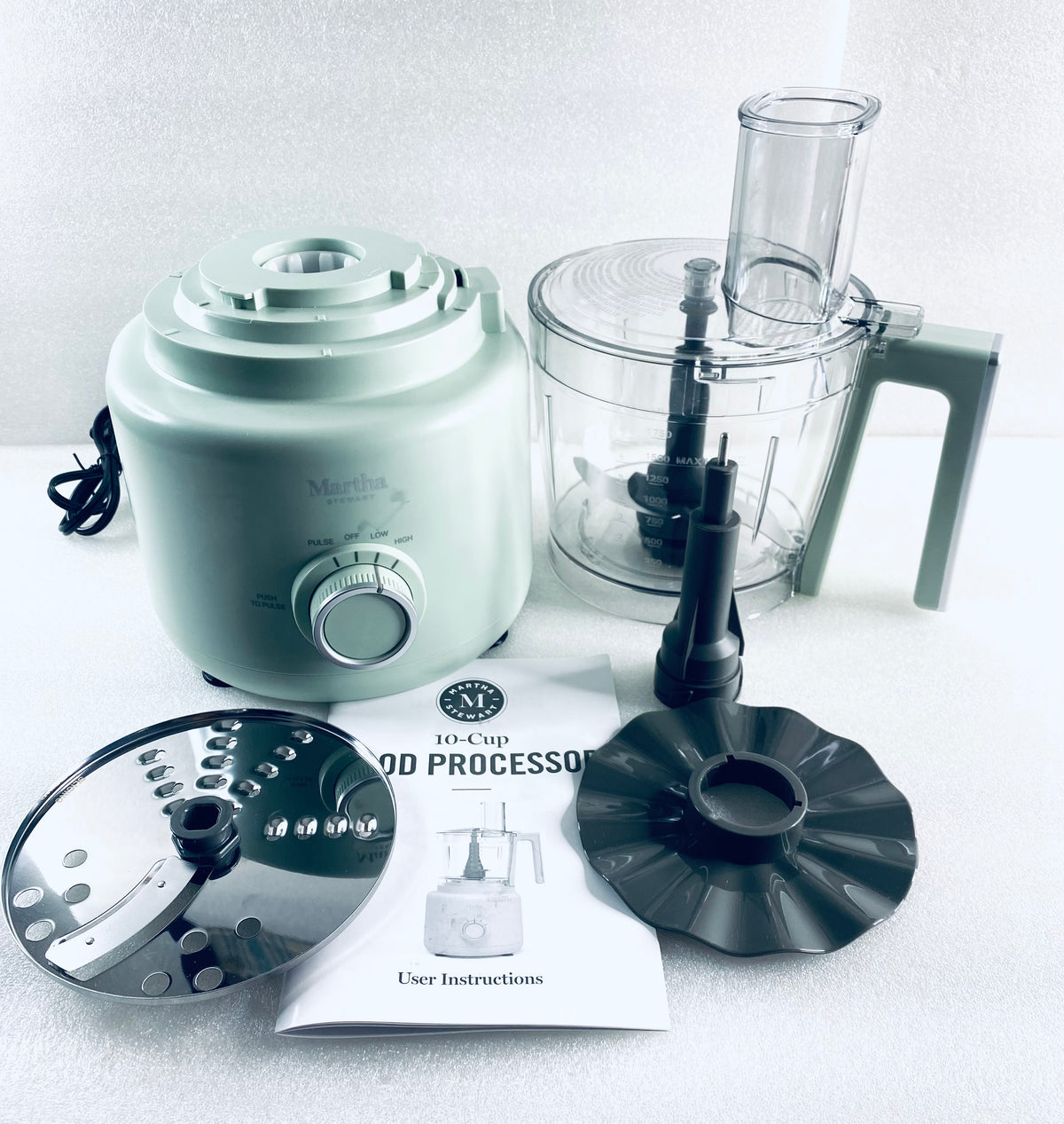 New Other Martha Stewart 10-Cup Food Processor, Honeydew Green