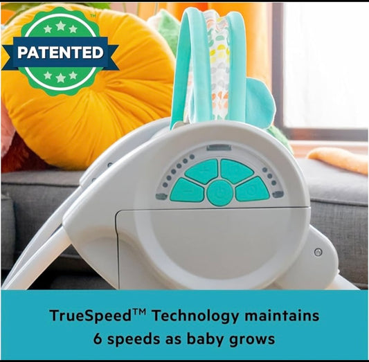 Bright Starts Automatic 6-Speed Portable Baby Swing, Whimsical Wild