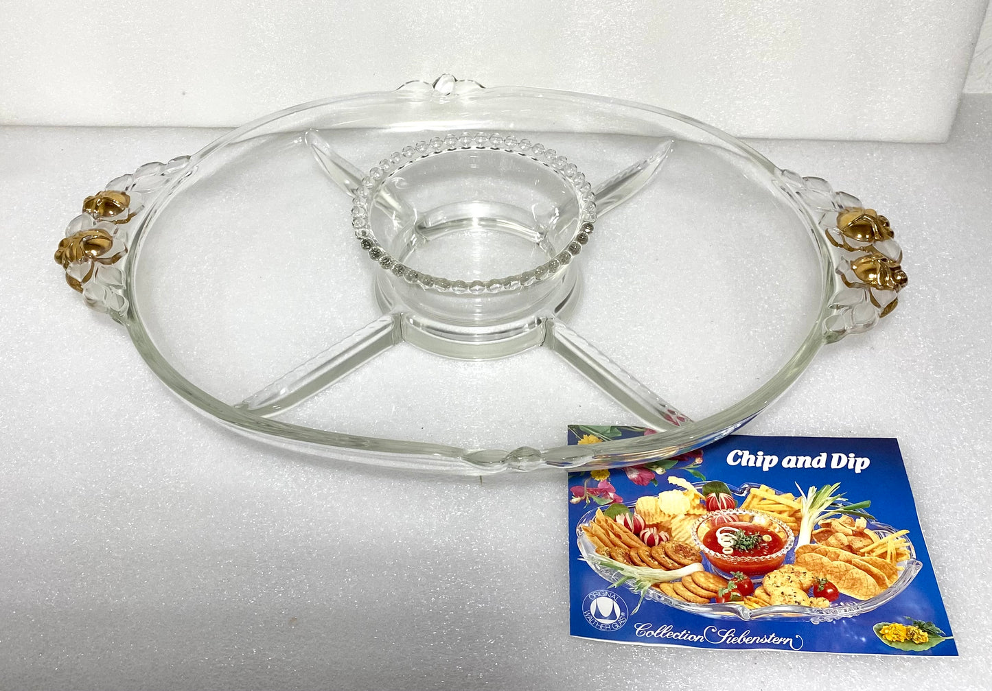 new Other - Mikasa Gilded Rose 16 1/2'' Chip & Dip Platter Serving Tray