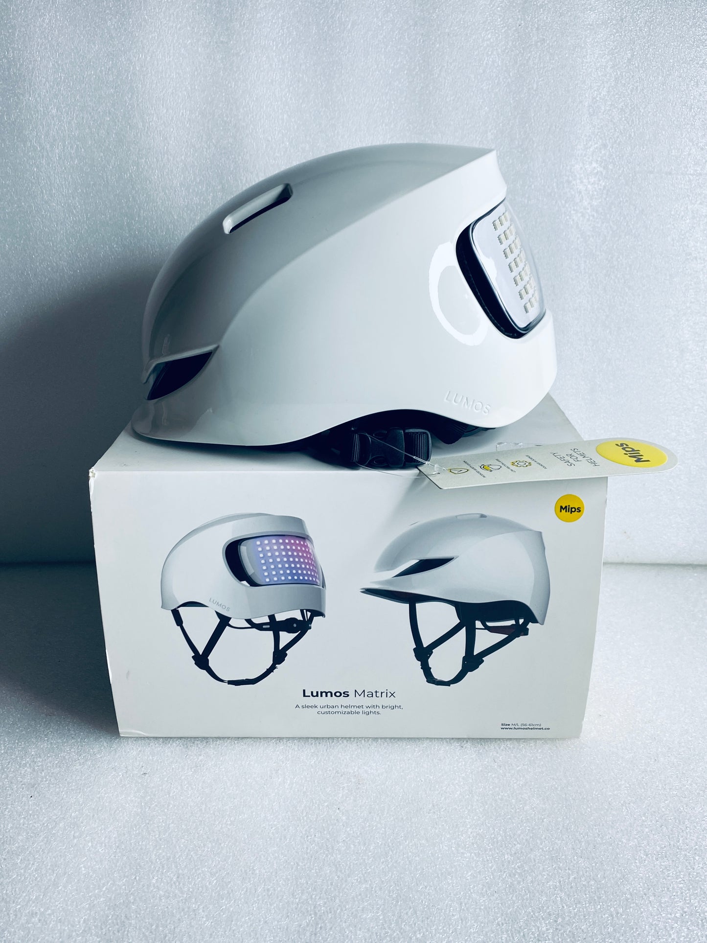 New Other Lumos Matrix Size M/L Bluetooth Jet White Smart Helmet With Remote