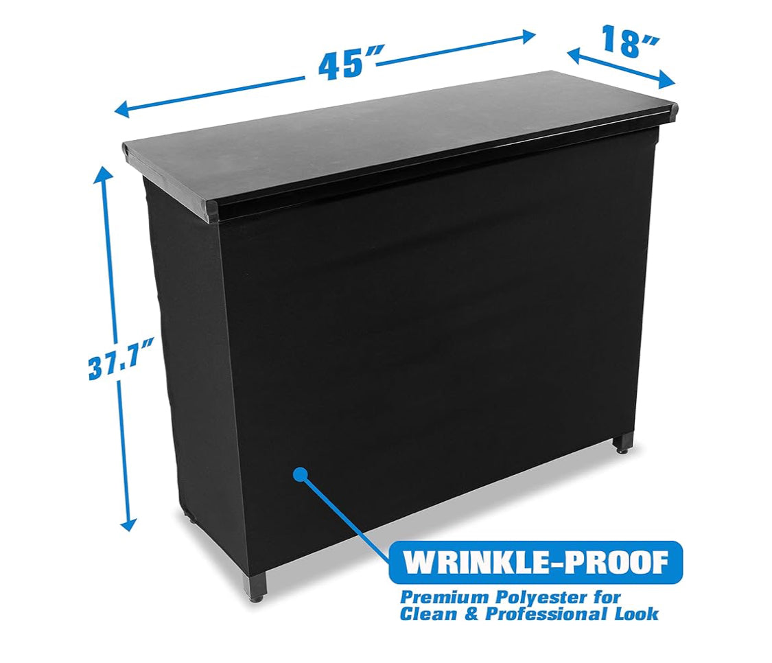 Like New GoBar PRO Commercial Grade Portable Bartender Table With Black Skirt