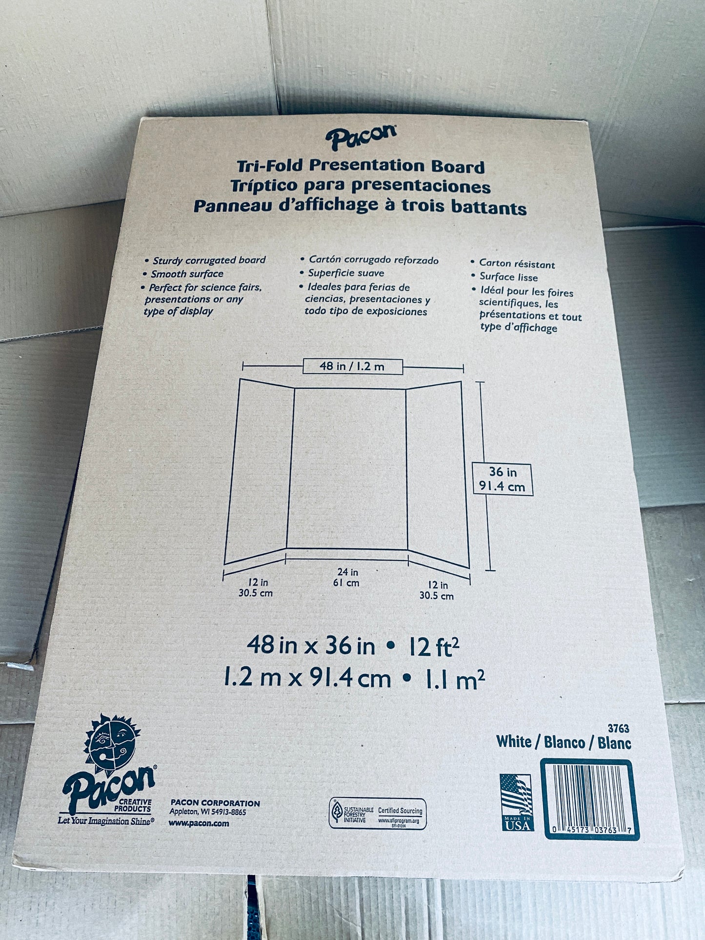 Set Of 24 - New Other Pacon Spotlight White Headers Corrugated Presentation Boards