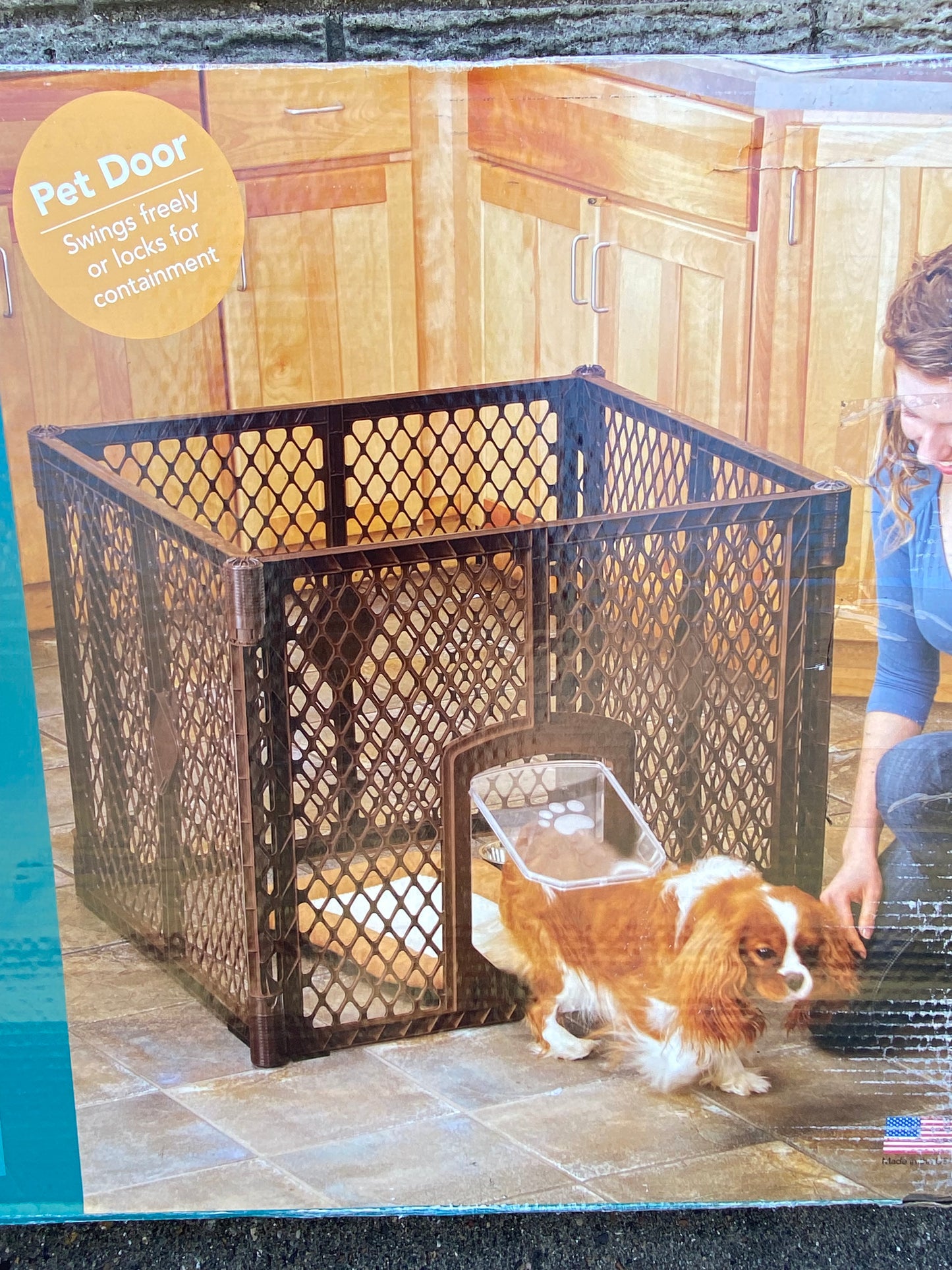 new Other - MyPet Petyard Passage 4 Panel In/Outdoor Folding Dog Playpen, Brown