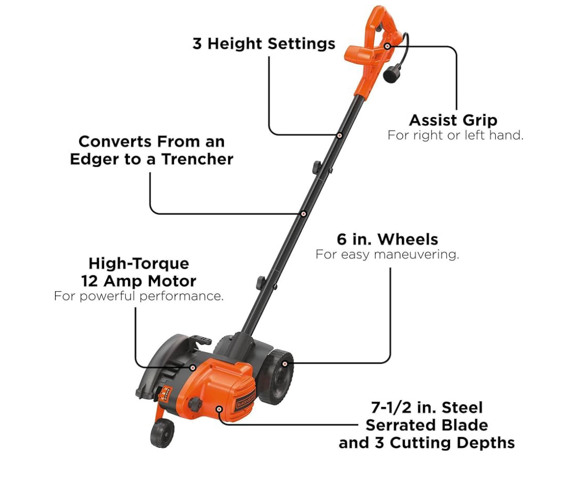 New Other BLACK+DECKER Corded Electric Lawn Edger/Trencher W/ 3 Height Settings
