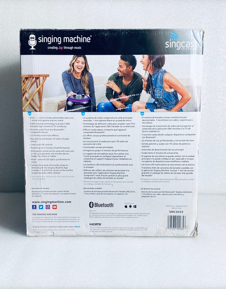 New Open Box Singing Machine SingCast Bluetooth Video Casting Karaoke Machine