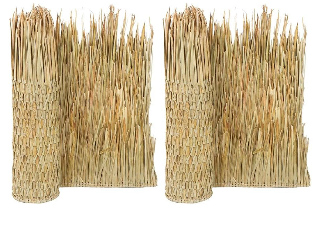 Set Of 2-New Open Box Forever Bamboo Eco-Friendly Mexican Thatch Rolls, 35” × 8’