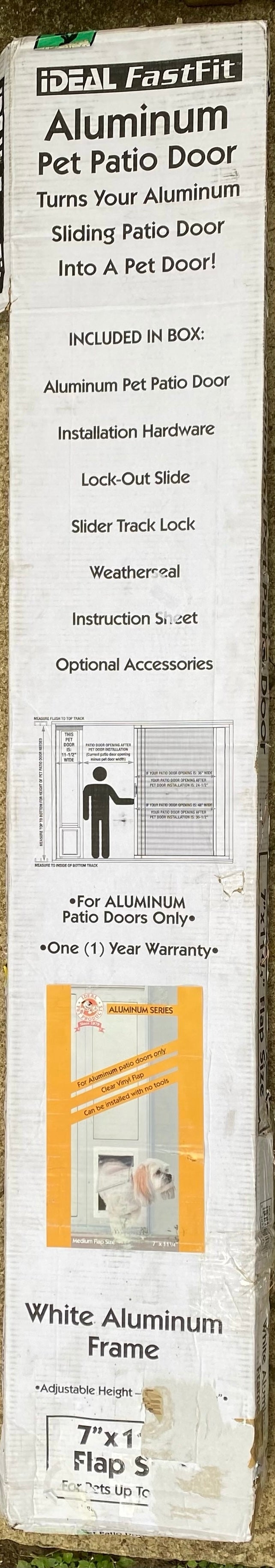New Other ideal Pet FastFit 77.6”-80.4” Patio Pet Door With 7” x 11 1/4” Flap