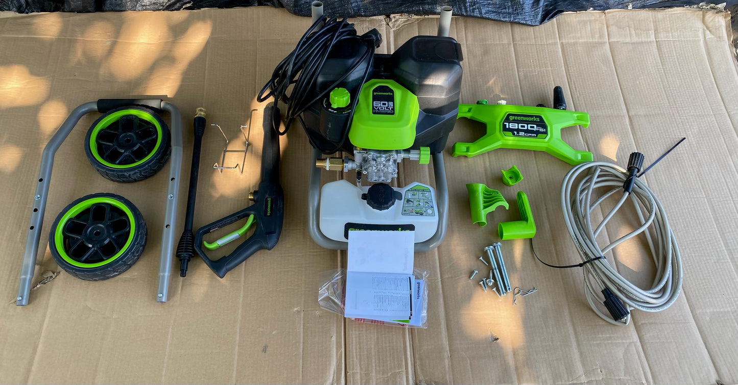 Greenworks 60V 1800PSI Max 1.1 GPM Hybrid 120V/Cordless Electric Pressure Washer