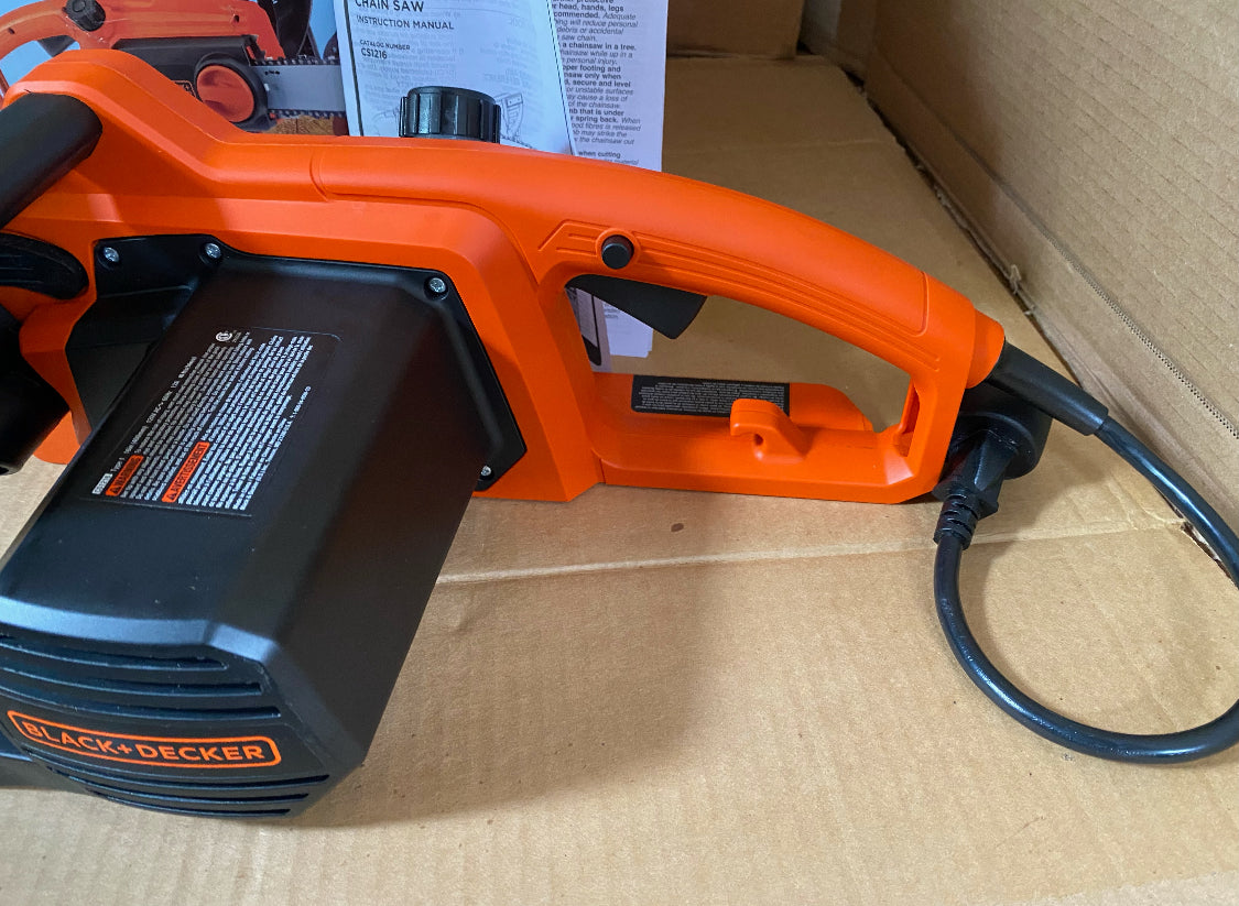 Like New BLACK+DECKER 12 Amp 16 in. Corded Electric Chainsaw, Black/Orange