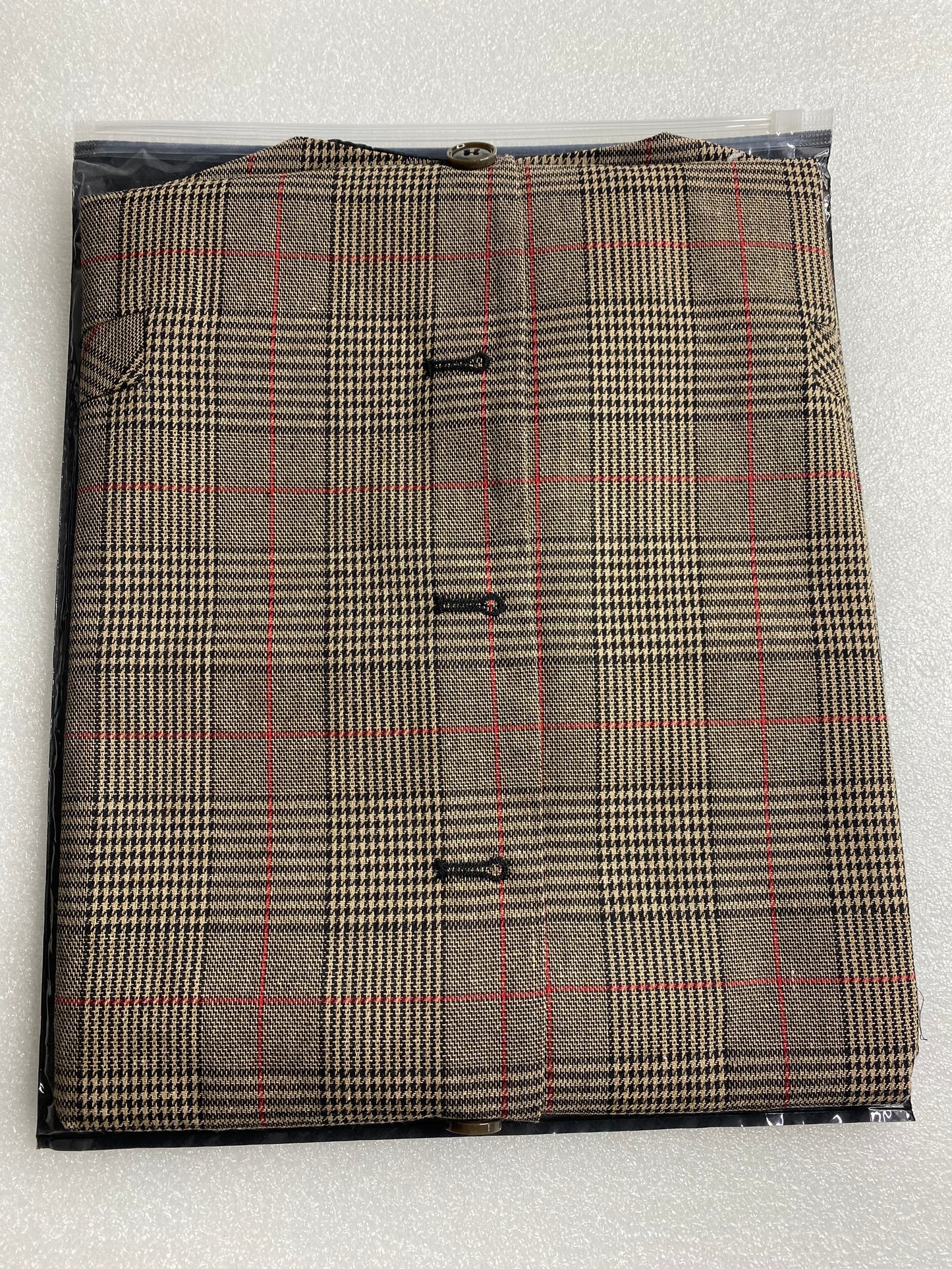 New Cloudstyle Men's Vintage Suit Vest Plaid Tweed Casual Waistcoat Marron 2XL