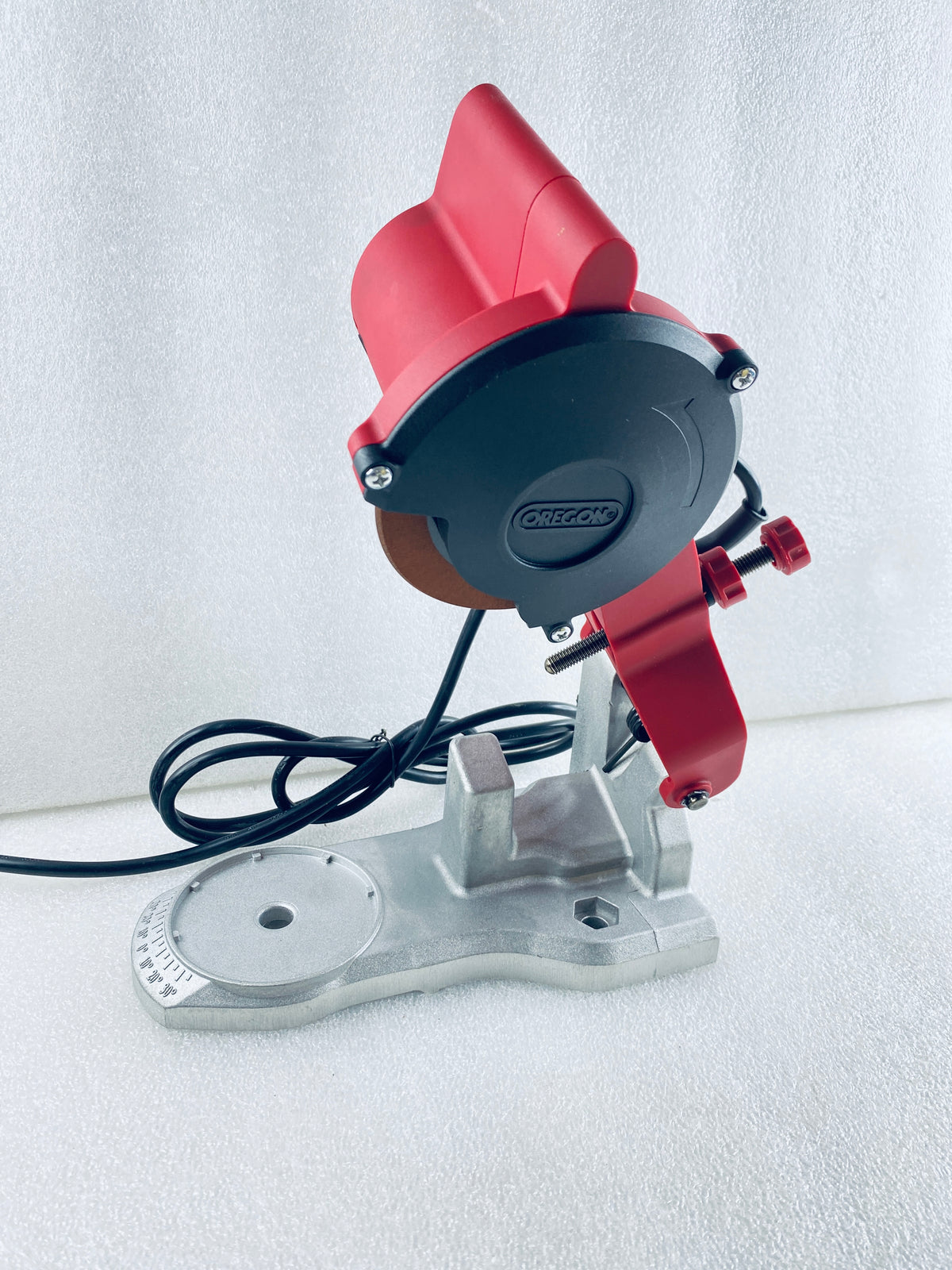 Oregon Compact 120V Bench Grinder, Universal Saw Chain Sharpener, Red